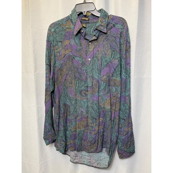 Stefano Man SKU 7660 Paisley Pattern Long Sleeve Multicolor Size XL - Picture 1 of 10